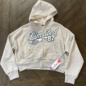 Limited Too Heather Gray Kids Zip-Up Hoodie with tags on
